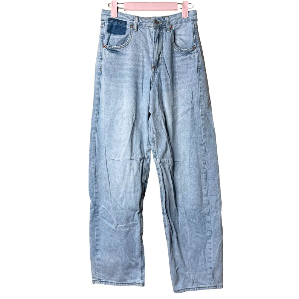 S.O.N.G. Light Wash Baggy Wide Leg Jeans Womens 0/24 Y2K Skater